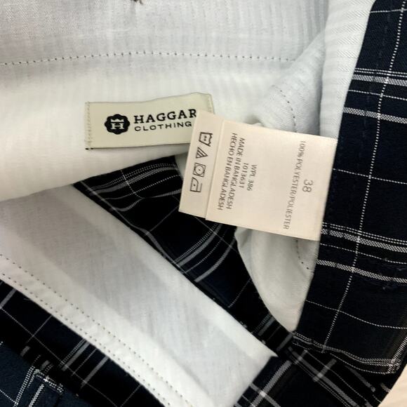 Haggar Moisture-Wicking Golf Plaid Shorts Men's Size 38 - Picture 9 of 9